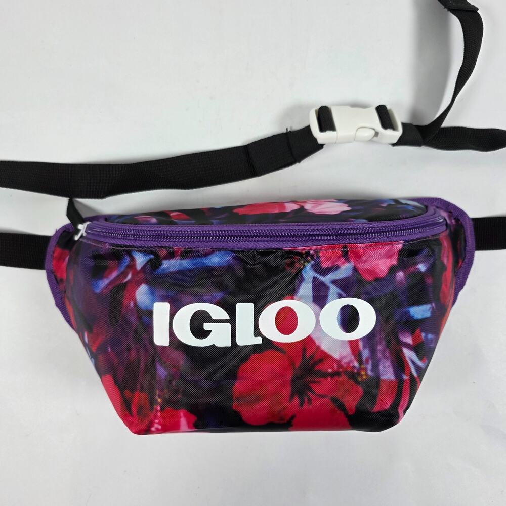 Igloo Seaside Fanny Pack Insulated Cooler Bag Holds 3 Cans Digital Purple